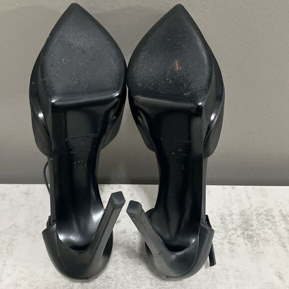 Saint Laurent Paris Black Leather Janis Studded T Strap Platform Pumps Size 37.5 - Picture 15 of 16